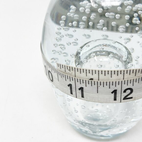 Vintage Art Glass Bubble Domed Paperweight Clear Oval Hand Blown Studio Decor - Picture 6 of 6